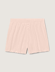 Women's Cotton Pointelle Rib Sleep Short