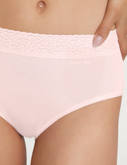 Women's Second Skin High Rise Brief, Lace Waist